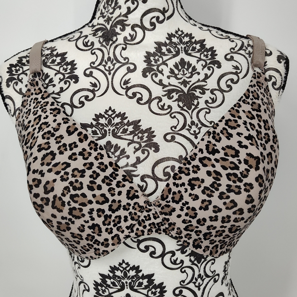 Jessica Simpson Leopard Print Padded Bra - Brown and Black Size 38D